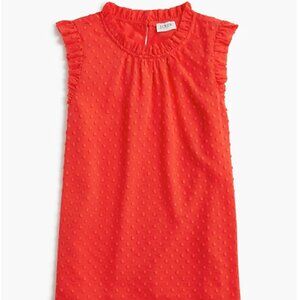J. Crew Sleeveless ruffleneck top in clip dot